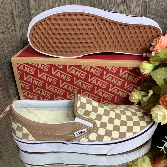 ❤️ Vans Classic Slip-On Checkboard Tiger’s Eye - Picture 8 of 8